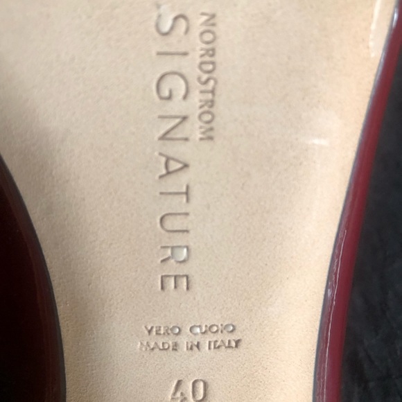 Nordstrom Signature Leather Ruby Red Heels Made in Italy Size 40 (8.5) - Picture 6 of 6